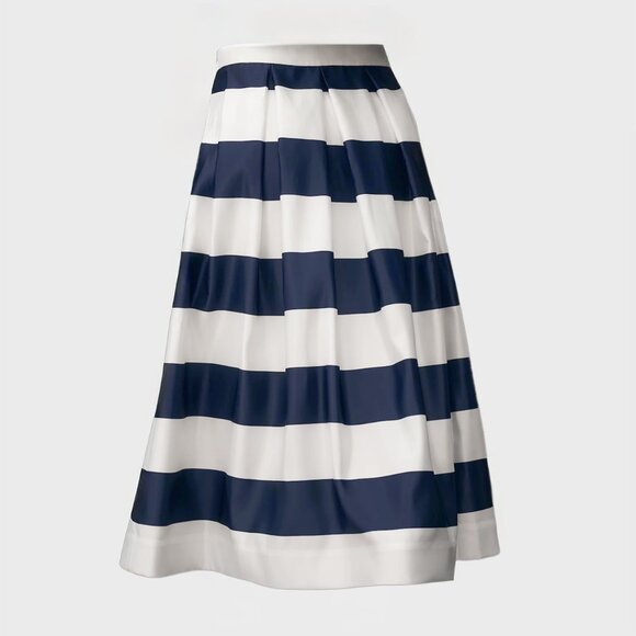 ANTHROPOLOGIE Maeve | Navy Full Striped Midi Skirt | NWT - Picture 8 of 10